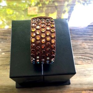 Swarovski Crystal covered leather custom bracelet